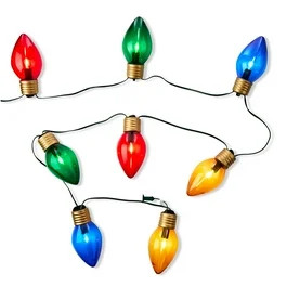 25-count Multicolor Ultra Bright LED C9 Christmas Lights with Green Wire, 15', Holiday Time | Walmart (US)
