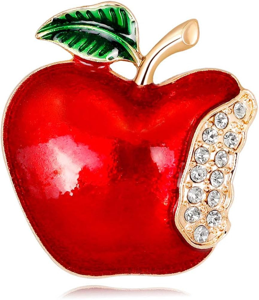 New Year Christmas Apple Brooch Corsage Gift Rhinestone Banquet Scarf Pins Badge | Amazon (US)