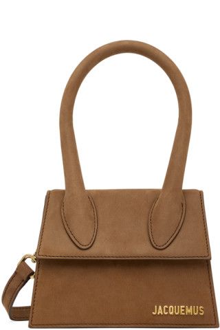 Brown Le Papier 'Le Chiquito Moyen' Top Handle Bag | SSENSE