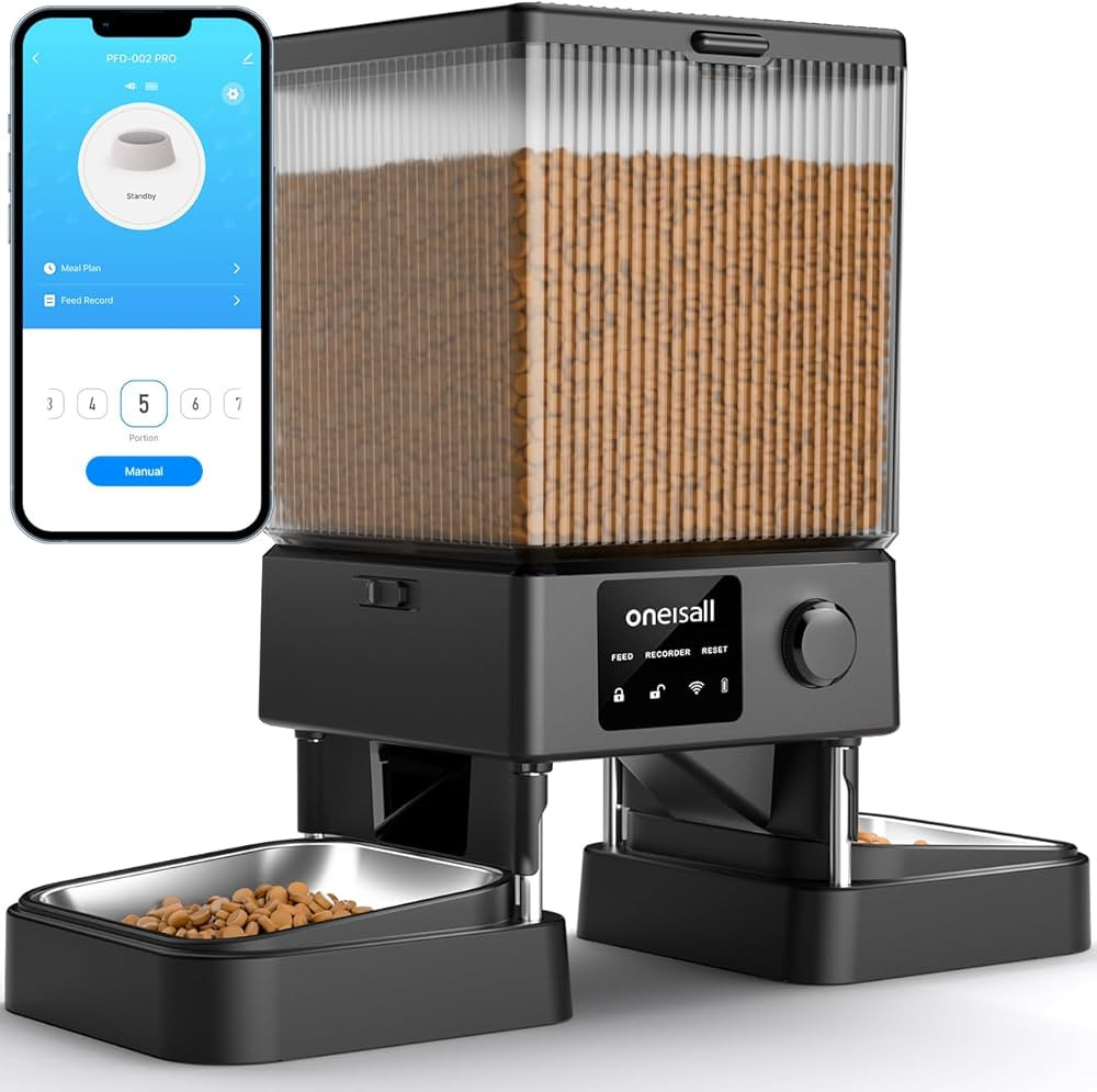 oneisall Automatic Cat Feeder with 5G WiFi, Automatic Cat Food Dispenser for 2 Cats Small Pets, 2... | Amazon (CA)