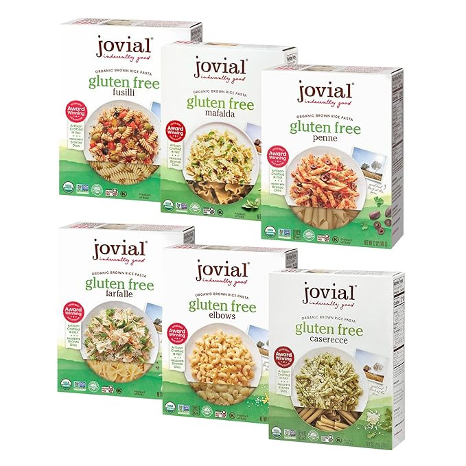 Jovial Whole Grain Brown Rice Pasta Variety Pack (Mafalda, Farfalle, Elbows, Fusilli, Casarecce, ... | Amazon (US)