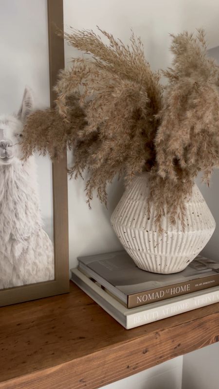 styling my floating shelves with neutral home decor 🤍 vase | pampas | coffee table books | shelf styling

#LTKstyletip #LTKhome #LTKSeasonal
