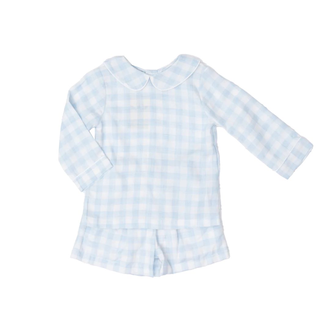 Browning LS Soft Blue Check Short Set | The Oaks Apparel Company
