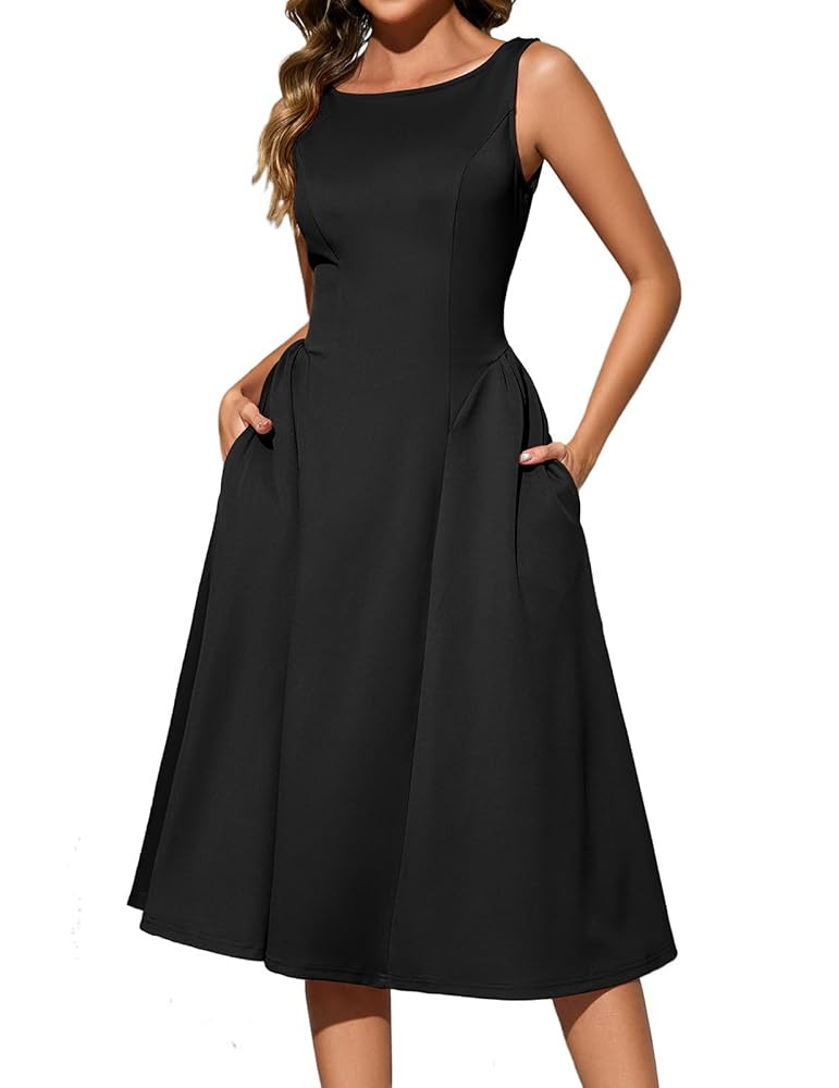 Bridesmay Women's Sleeveless Cocktail Party Dresses with Pockets 2025 A-Line Semi Formal Wedding ... | Amazon (US)