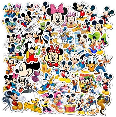 50Pcs Hot Disney Mickey Mouse Stickers for Water Bottle Cup Laptop Guitar Car Motorcycle Bike Ska... | Amazon (US)