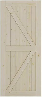 SmartStandard 36in x 84in Sliding Barn Wood Door Pre-Drilled Ready to Assemble, DIY Unfinished So... | Amazon (US)