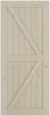 SmartStandard 36in x 84in Sliding Barn Wood Door Pre-Drilled Ready to Assemble, DIY Unfinished So... | Amazon (US)