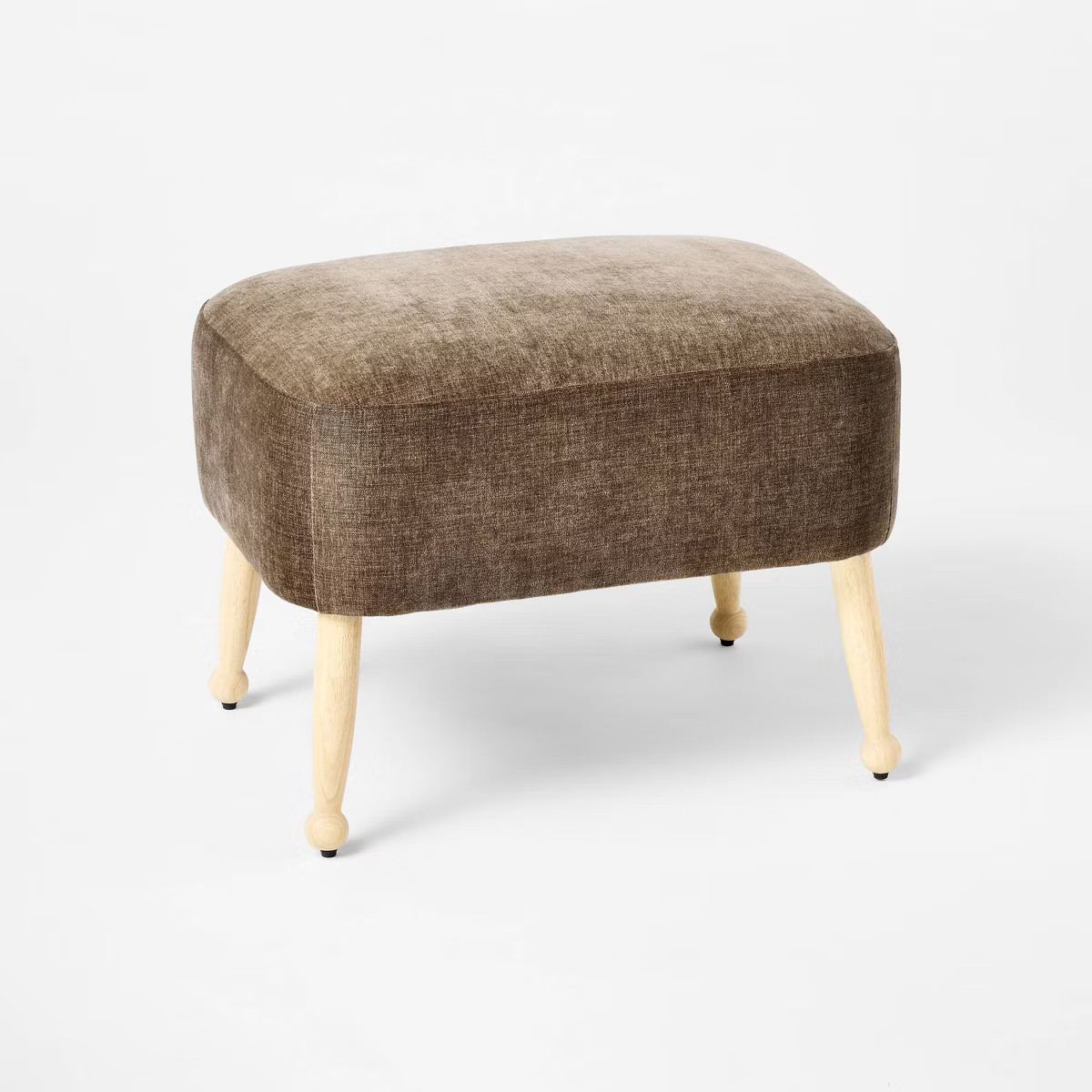 Corallina Upholstered Wooden Ottoman Natural Wood/Dark Brown - Threshold™ designed with Studio ... | Target