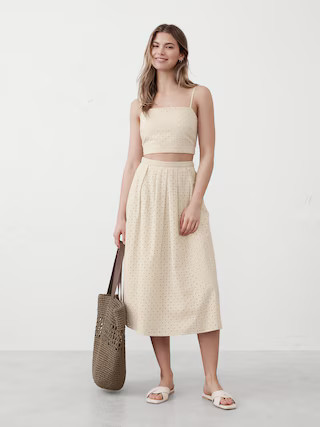 Eyelet Cropped Cami | Banana Republic Factory