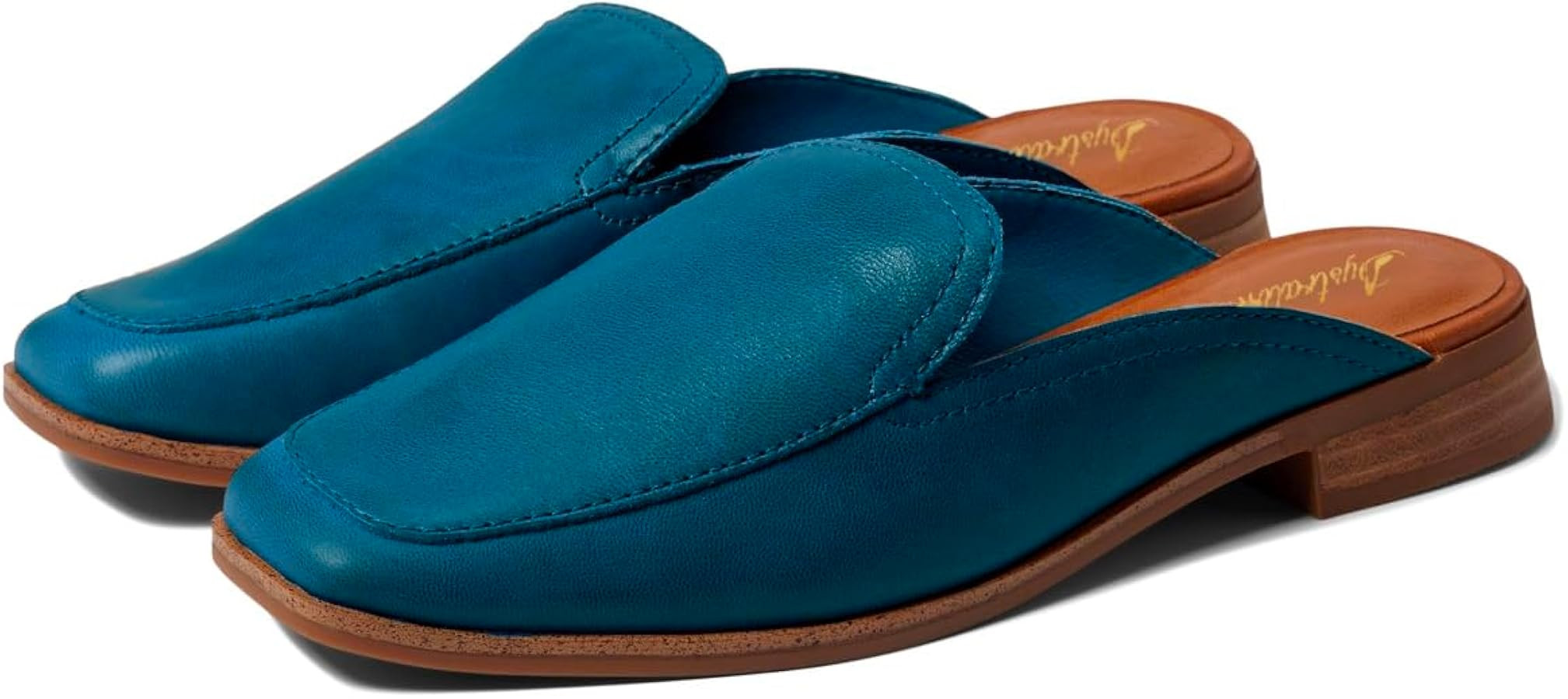 Dystralix Women Low Flat Heel Mules Square Closed Toe Two-Toned Mule Sandals Slip-On 1” Chunky ... | Amazon (US)