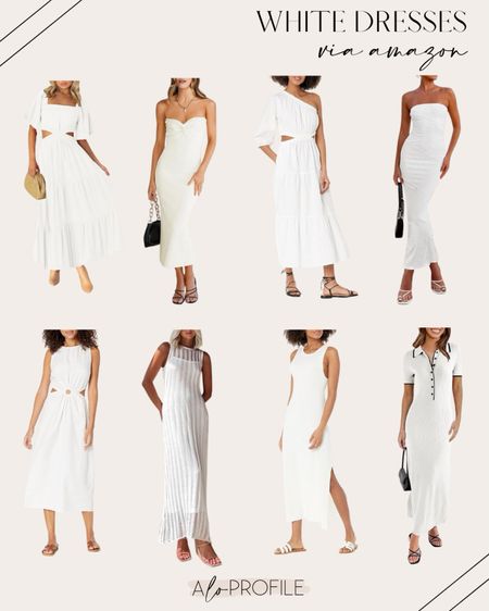 White Dresses for Spring + Summer // Amazon fashion, Amazon dresses, white dresses, spring dresses, summer dresses, Amazon spring fashion, vacation looks, vacation outfits, maxi dresses