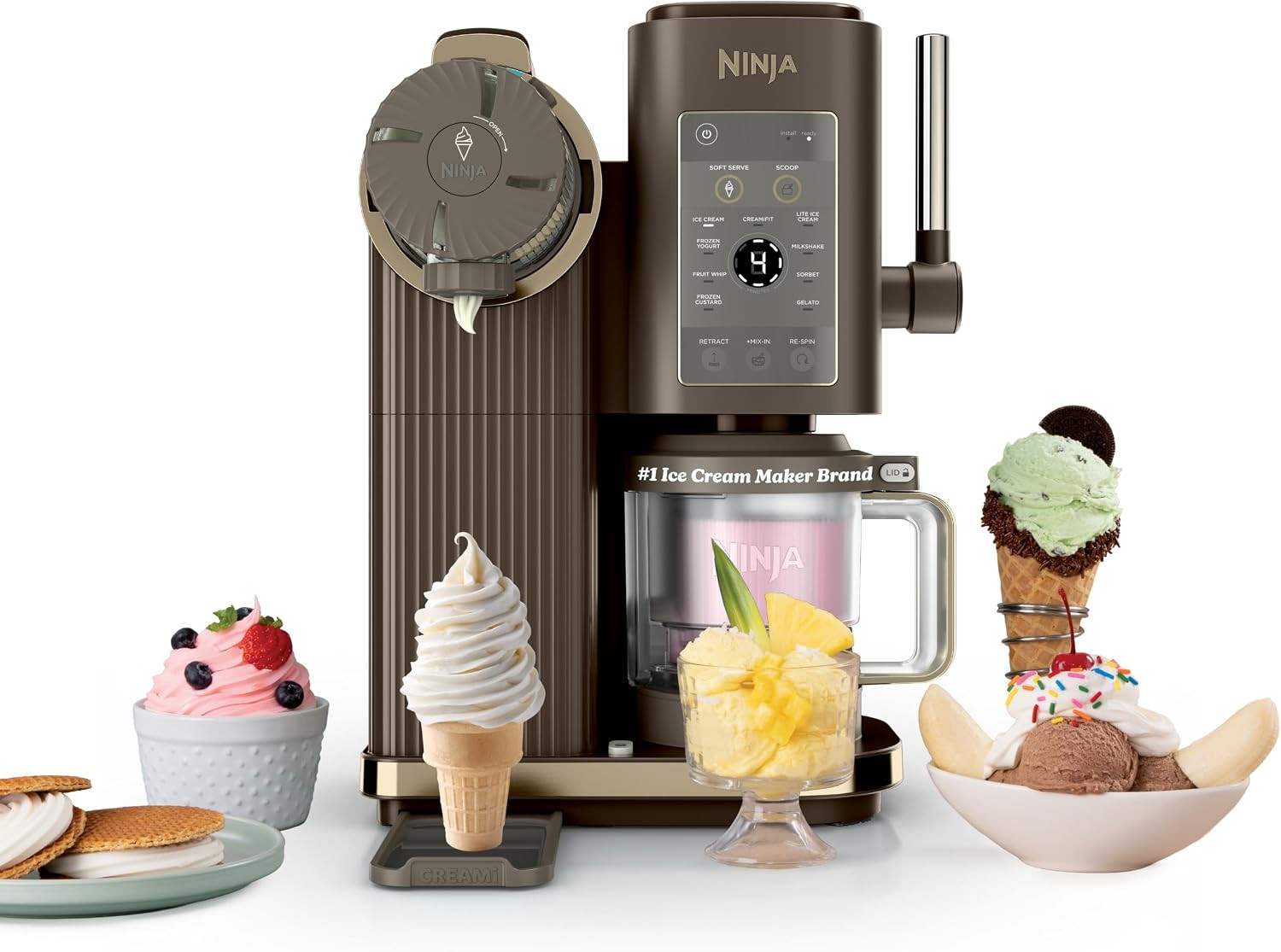Ninja Creami Scoop & Swirl 13-in-1 Ice Cream and Soft Serve Maker, NC701BR | Amazon (US)