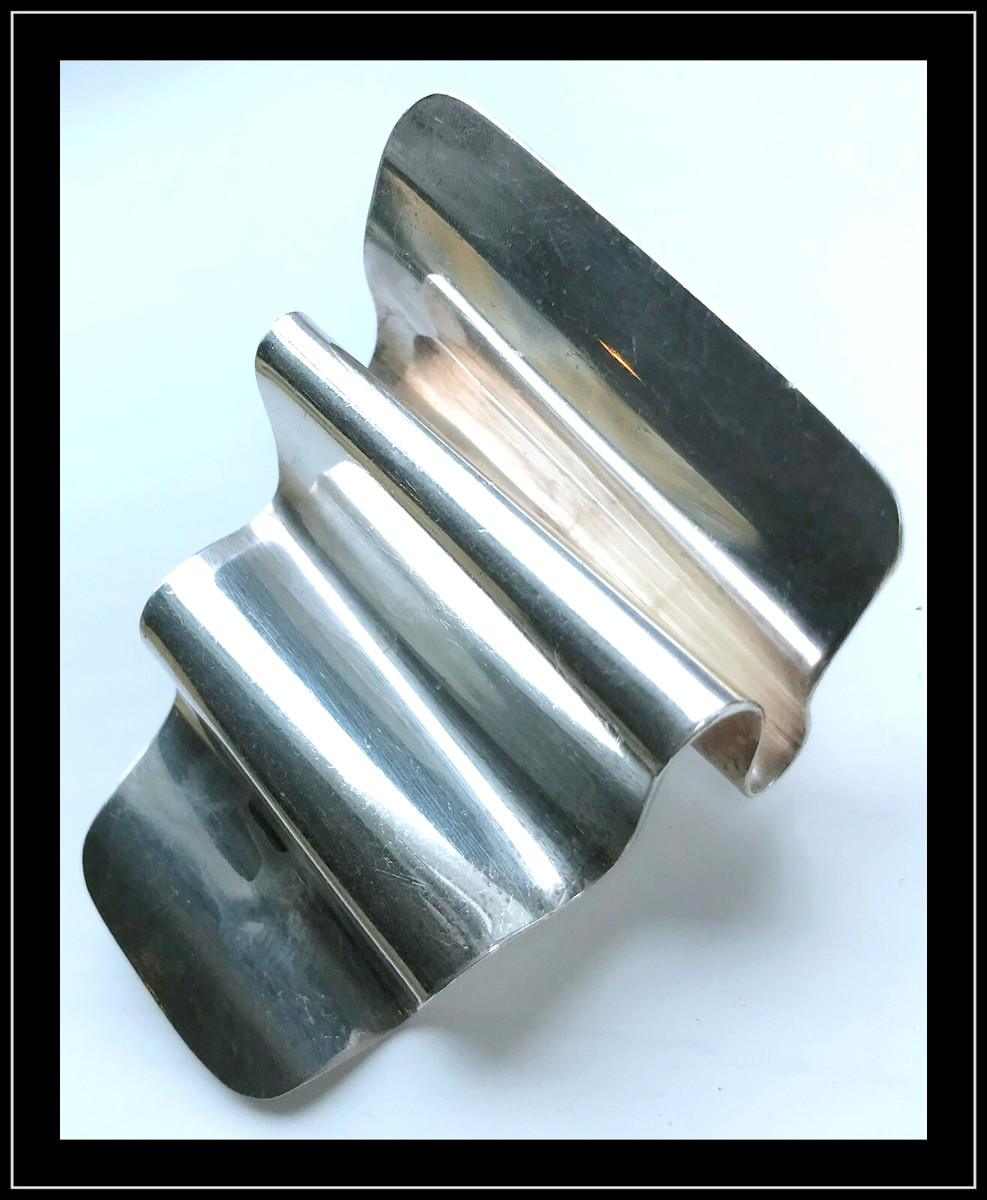 VTG 925 Sterling Silver Signed Abstract Wave Brooch Pin Modern Sculptura 15g | eBay US