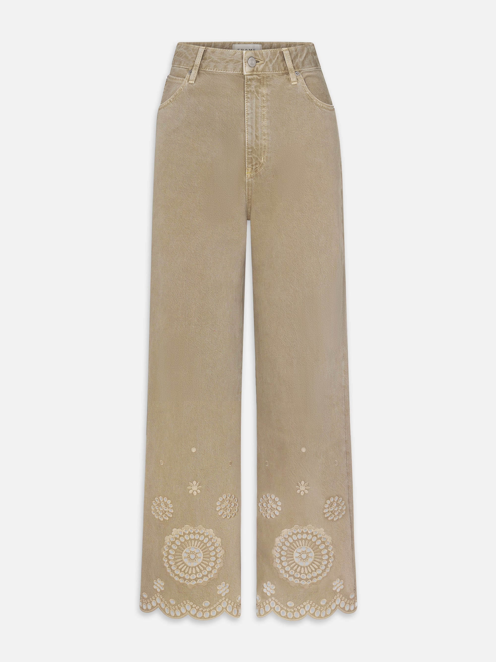 The Eyelet Flare -- Thyme | Frame Denim
