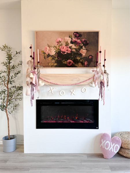 Romantic and Moody Valentine’s Day Mantel Decor featuring my frame tv and all the bows! 

#LTKhome #LTKVideo #LTKSeasonal