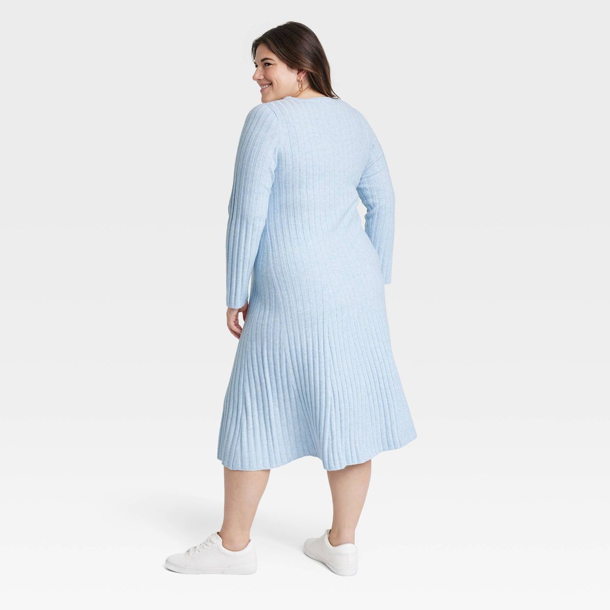 Women's Long Sleeve Midi Ribbed Sweater Dress - A New Day™ | Target