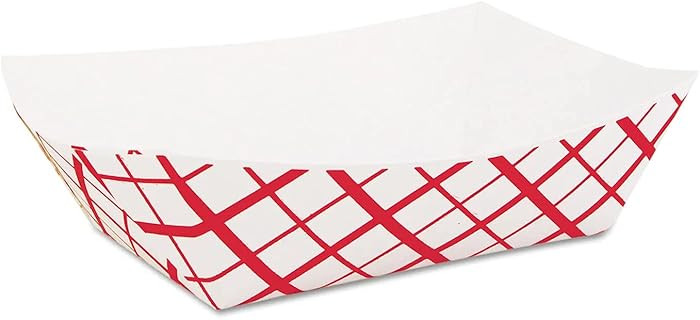 1lb Disposable Red and White Plaid Food Trays- Pack of 100ct | Amazon (US)