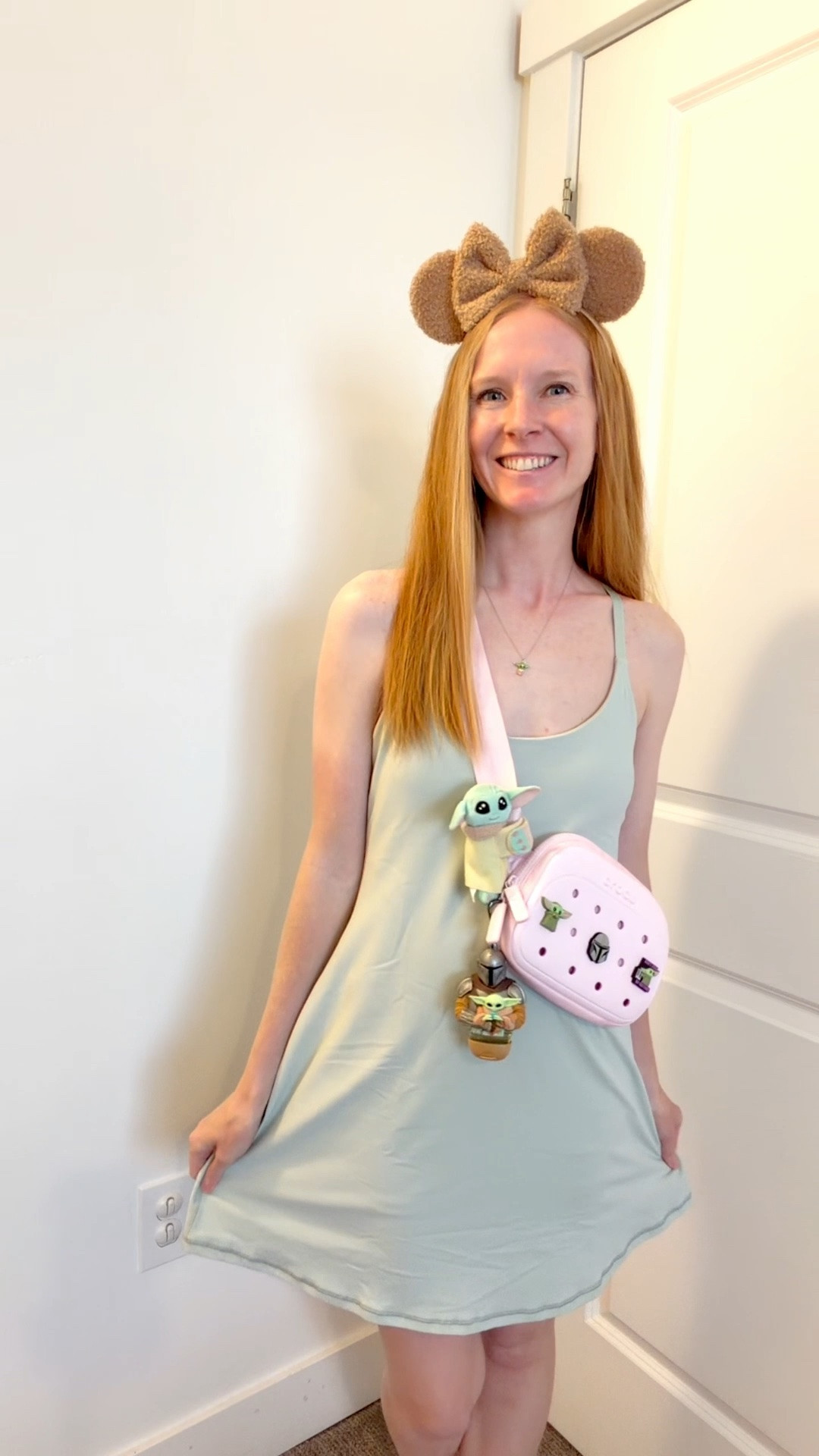 Grogu outfit to celebrate The Mandalorian and Grogu coming out this week 💫💚 

Are you going to see the new movie? I’m so excited for it!
 
My belt bag and Mandalorian Jibbitz are from Crocs and I also added a Grogu Cutie Cuff and a Mandalorian & Grogu pocketbac holder from Bath & Body Works to my bag!

#LTKootd #LTKgrwm #LTKTravel