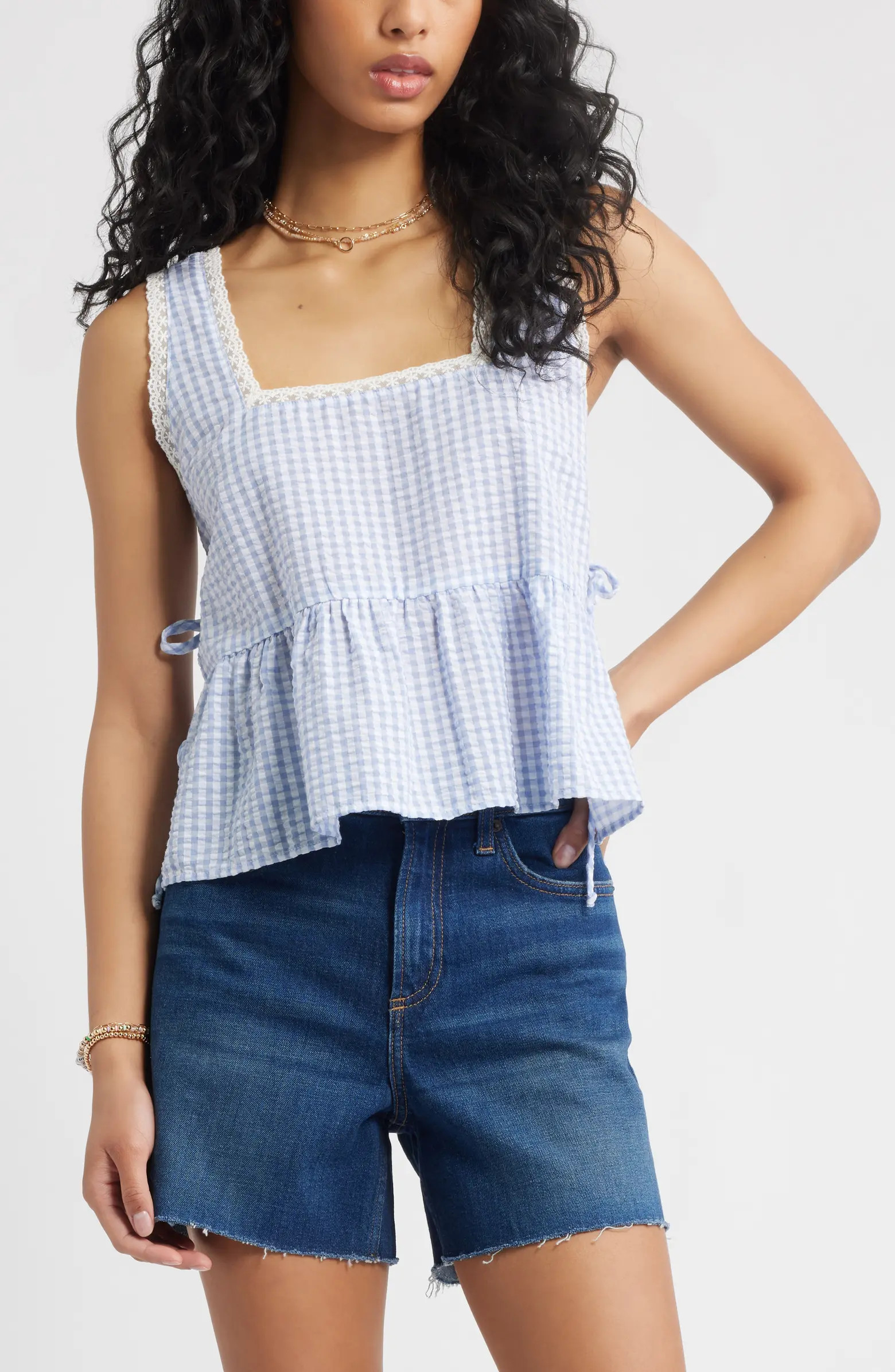 BP. Gingham Side Tie Tank | Nordstrom | Nordstrom