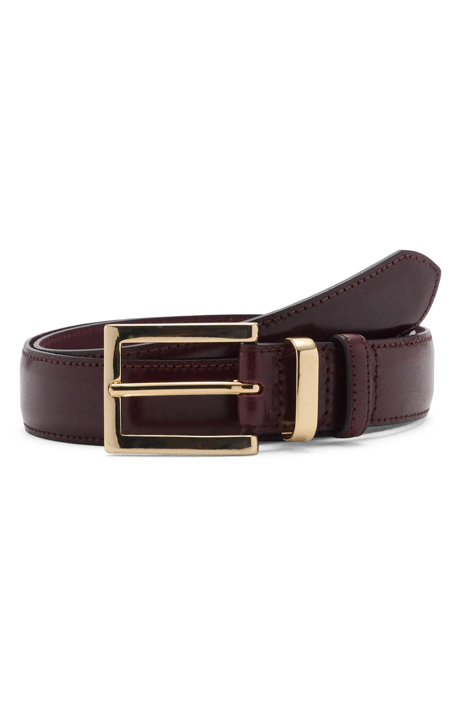 MANGO Square Buckle Leather Belt | Nordstrom | Nordstrom