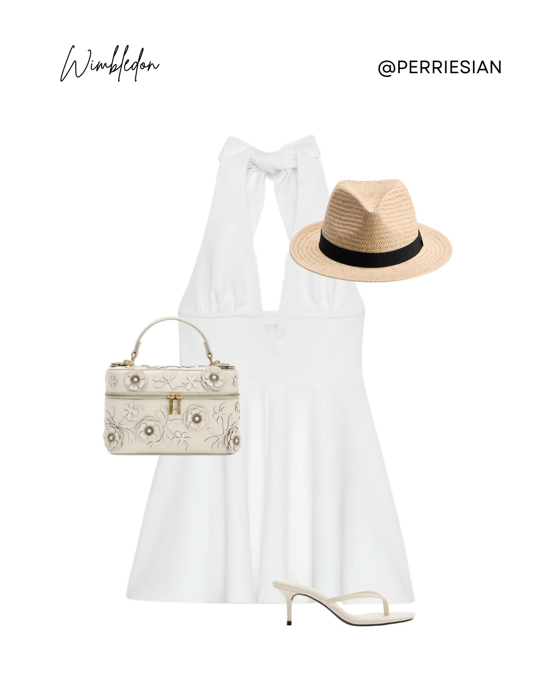 Wimbledon Outfit Inspiration 🎾

White Halterneck Mini Dress, White Backless Dress, White Summer Dress, White Skater Dress, Straw Fedora Hat, Floral Embellished Vanity Bag, White Heeled Sandals, Elegant Summer Styling, Summer Dress

#LTKuk #LTKsummer #LTKdresses