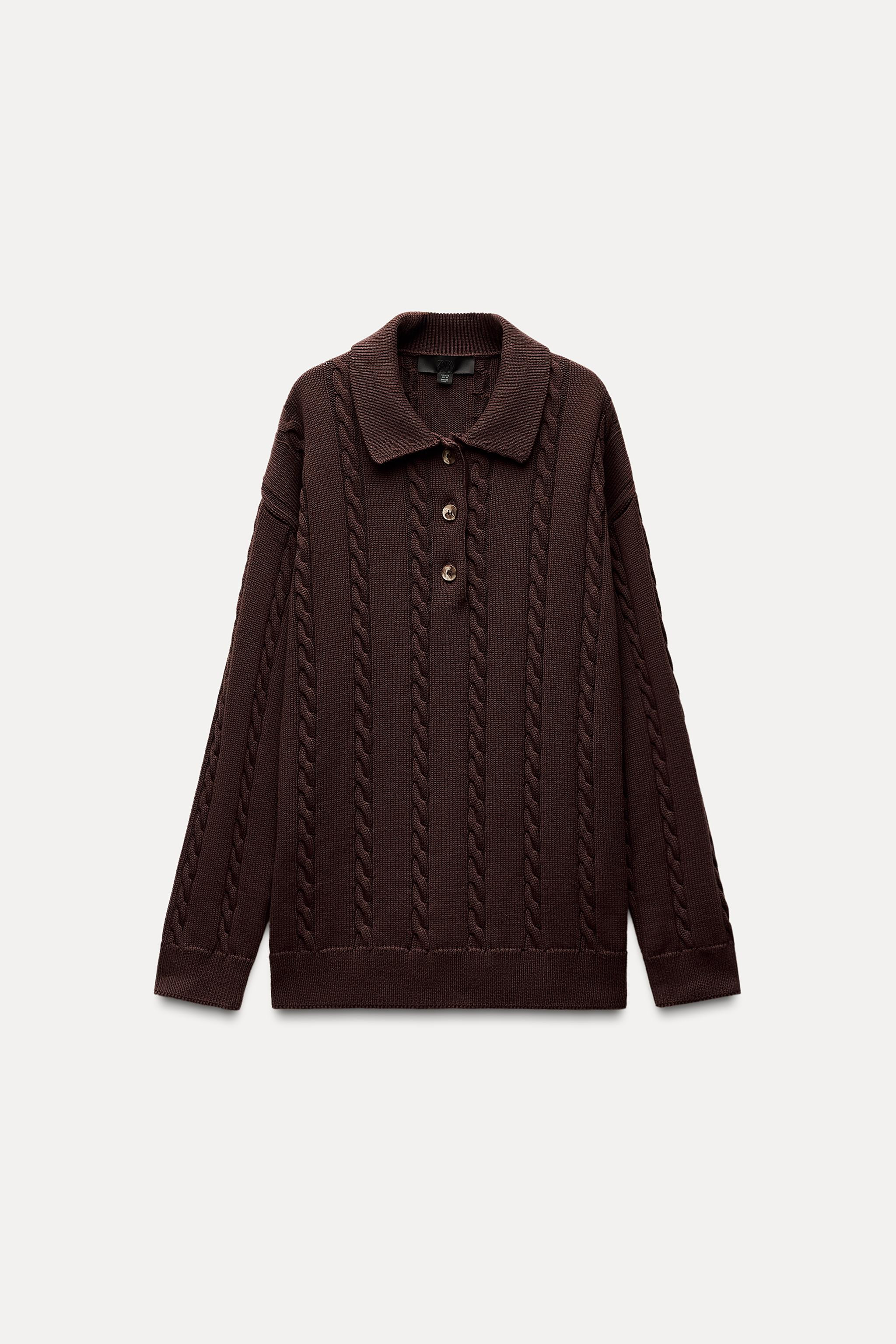 CABLE KNIT POLO SWEATER | Zara US