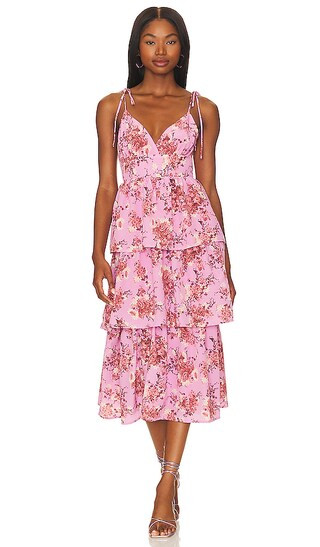 Bloom Midi Dress in Rose | Revolve Clothing (Global)