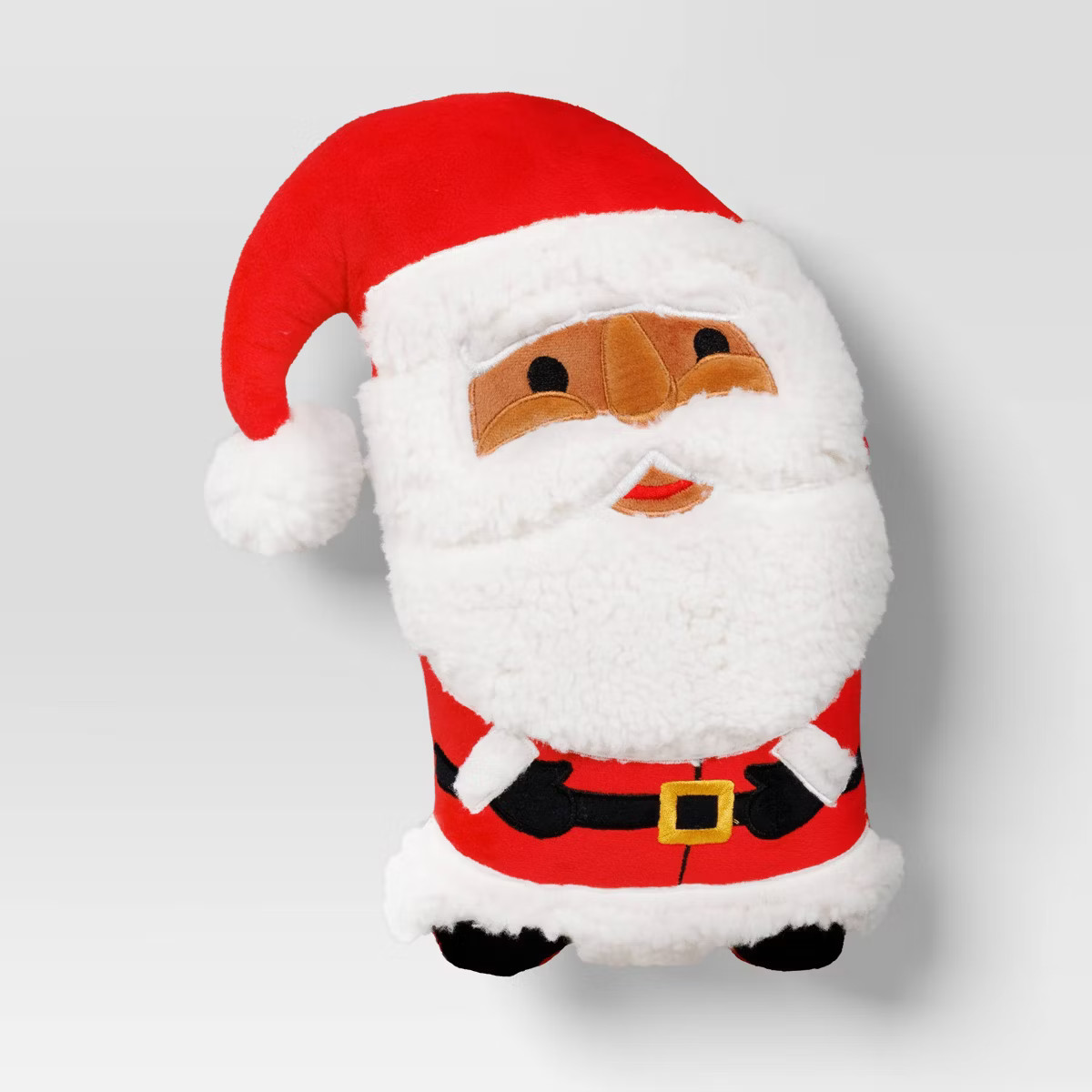 Christmas Shaped Santa Faux Shearling Throw Pillow Ivory/Red - Wondershop™ | Target