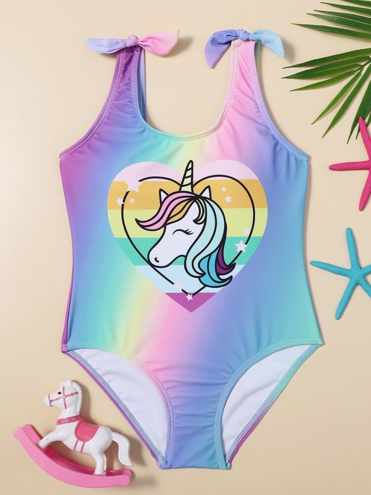 Girls Unicorn Graphic One Piece Swimsuit | SHEIN