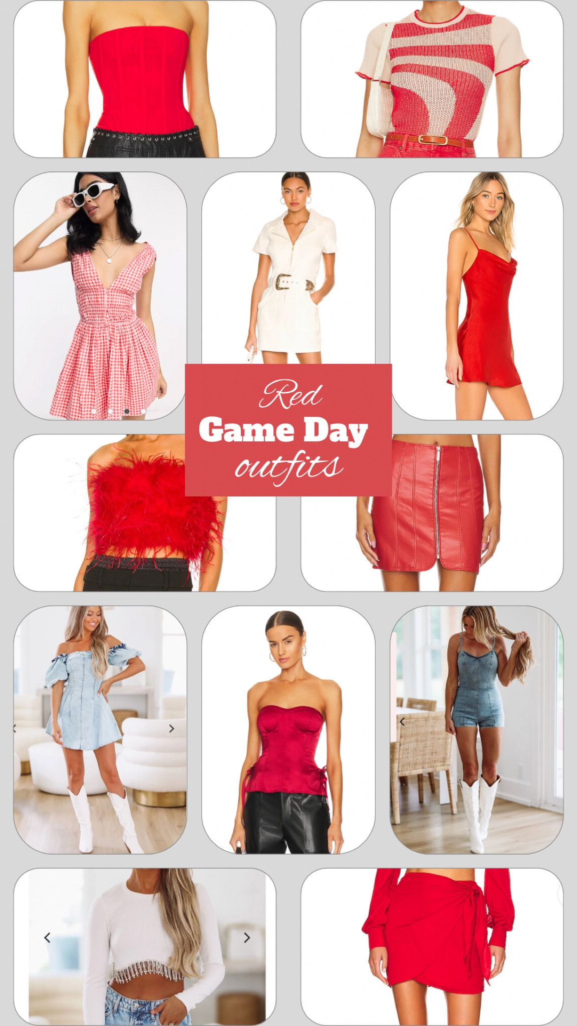 Red Game Day outfits!


Red dress, red skirt, red shorts, red top, red jumper, feather top, sec game day, Alabama outfit, Alabama game day outfit, Georgia game day, Arkansas game day, Oklahoma game day, sec sorority game day, football outfits, sorority girl football outfit, red football outfits, red mini dress, football game outfit, game day outfit ideas, fall outfits, Ohio state football outfit, Ohio state game day, Wisconsin football outfit, Wisconsin game day outfit, nebraska game day, Nebraska football outfit, sex game day outfit, sexy football outfit, denim dress, denim romper, white denim romper, red checkered dress, red satin dress, corset too, red corset top

#LTKbeauty #LTKSeasonal #LTKstyletip