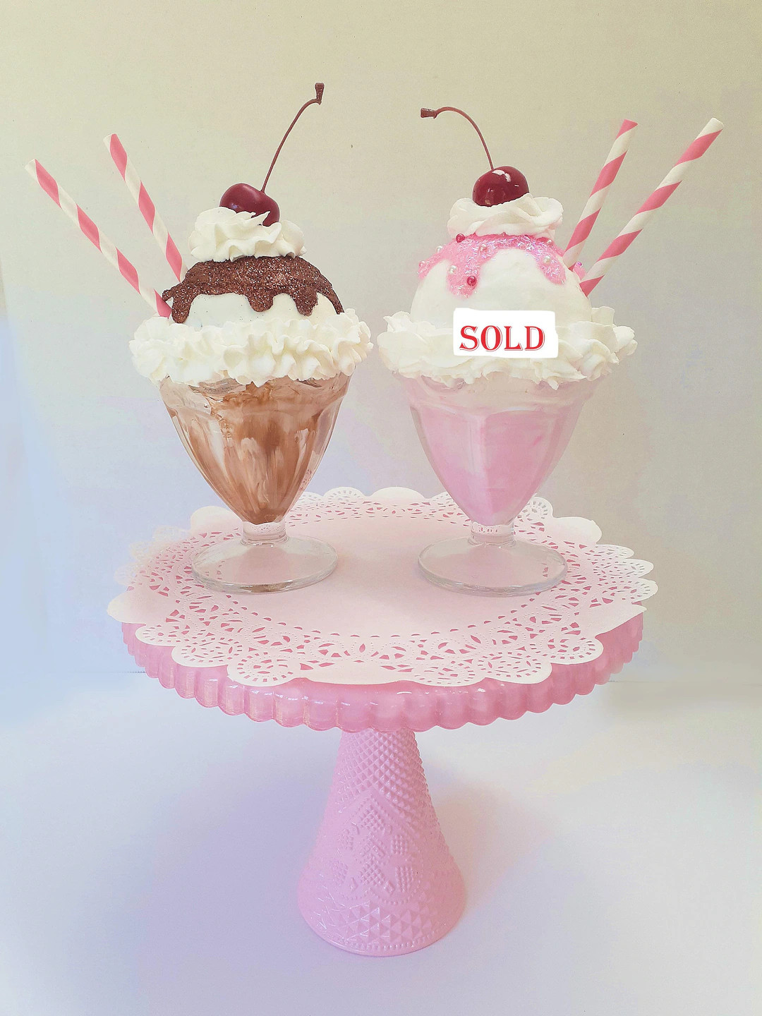 Fake Ice Cream Sundae Tiered Tray Decor Photo Prop Home - Etsy | Etsy (US)