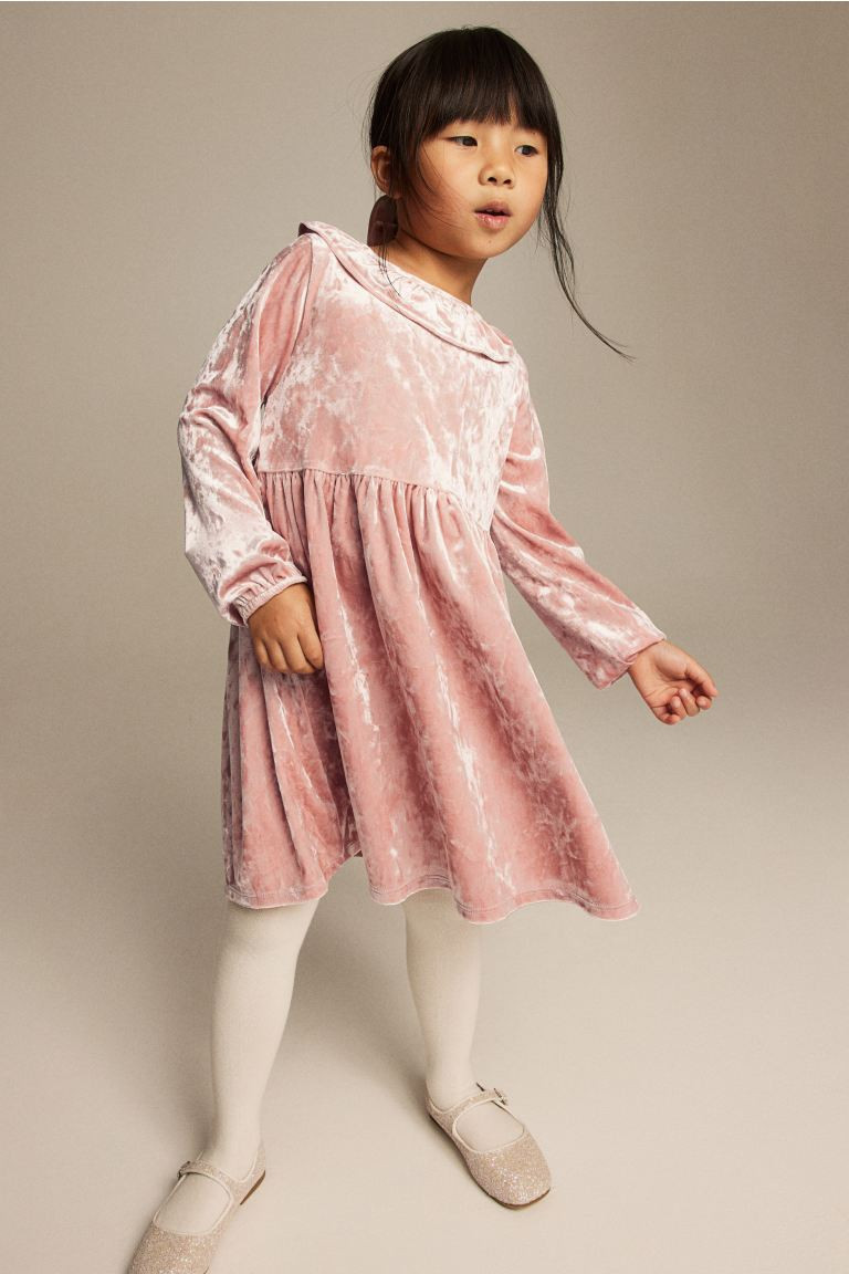Velour Dress with Collar | H&M (US + CA)