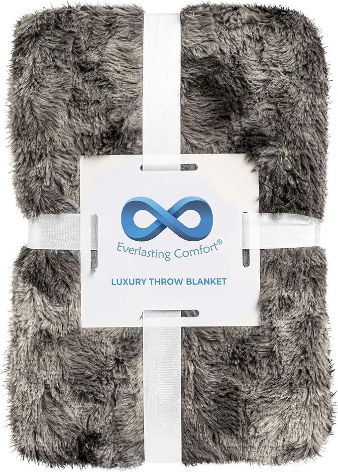 Everlasting Comfort Luxury Faux Fur Throw Blanket - Ultra Soft and Fluffy - Plush Throw Blankets ... | Amazon (US)