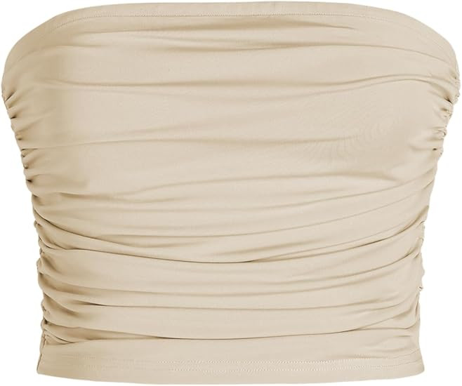 Strapless Ruched Crop Top | Amazon (US)