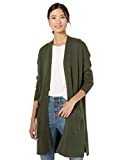Amazon Brand - Goodthreads Women's Wool Blend Jersey Stitch Longline Cardigan Sweater, Olive Heather | Amazon (US)