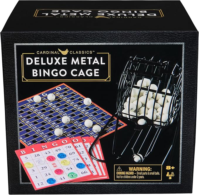 Spin Master Games, Cardinal Classics, Deluxe Metal Bingo Game Cage with Numbered Balls, Bingo Car... | Amazon (US)