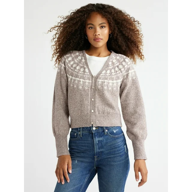 Free Assembly Women’s 90’s V-Neck Cardigan Sweater, Lightweight, Sizes XS-XXXL | Walmart (US)