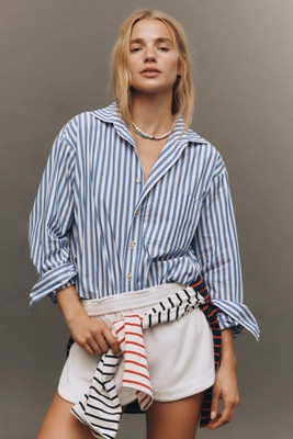 DONNI. The Pop Long-Sleeve Poplin Buttondown Shirt | Anthropologie (US)