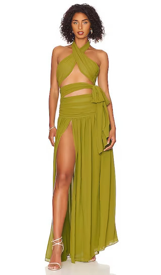 Aurora Maxi Dress in Green | cruise outfits cruise wear cruise dress cruise fashion cruise vacation | Revolve Clothing (Global)