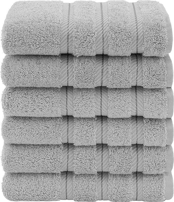 American Soft Linen, 6 Piece Hand Towel Set, 100% Turkish Cotton 16 in 28 in Hand Towels for Bath... | Amazon (US)