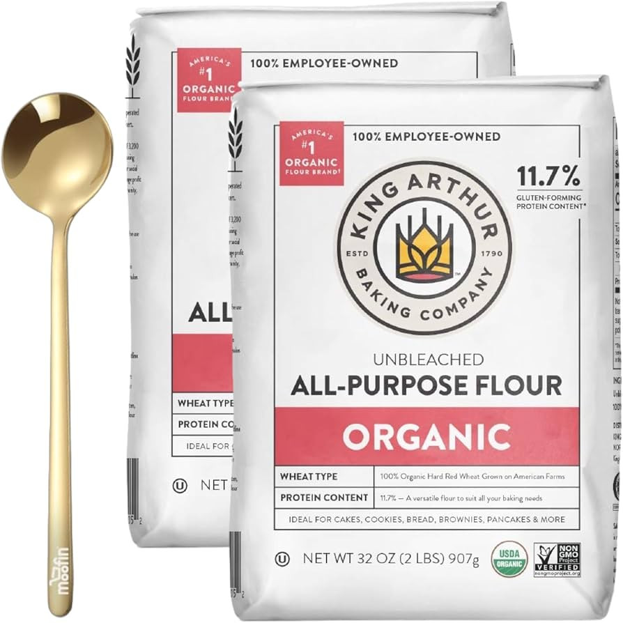 King Arthur Flour Organic Unbleached All Purpose Flour, Bundle with Moofin Golden SS Spoon Flour ... | Amazon (US)
