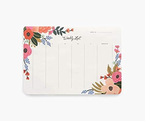 Rifle Paper Co. Lively Floral Weekly Desk Pad, 52 Tear-Off Pages, Doubles as a Mouse Pad, Helps Y... | Amazon (US)