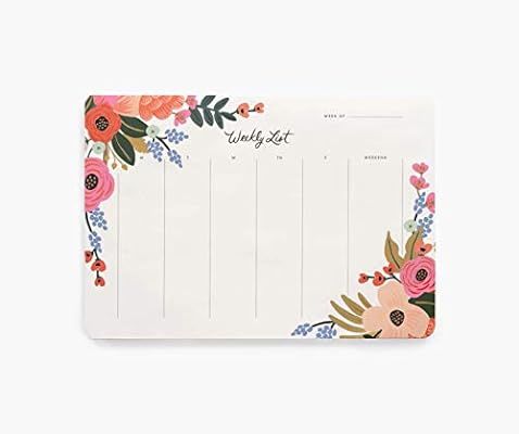 Rifle Paper Co. Lively Floral Weekly Desk Pad, 52 Tear-Off Pages, Doubles as a Mouse Pad, Helps Y... | Amazon (US)