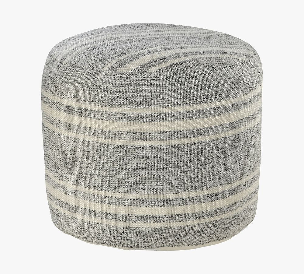 Newton Recycled Yarn Outdoor Pouf | Pottery Barn (US)