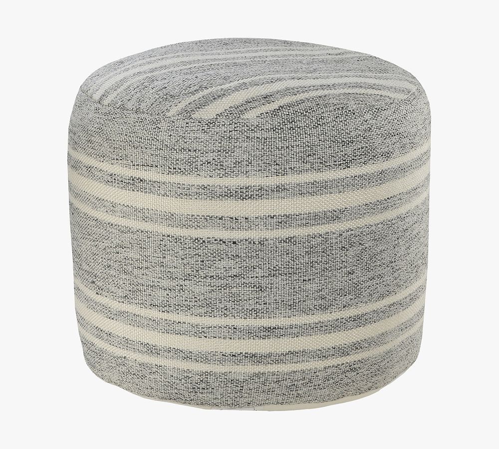 Newton Recycled Yarn Outdoor Pouf | Pottery Barn (US)