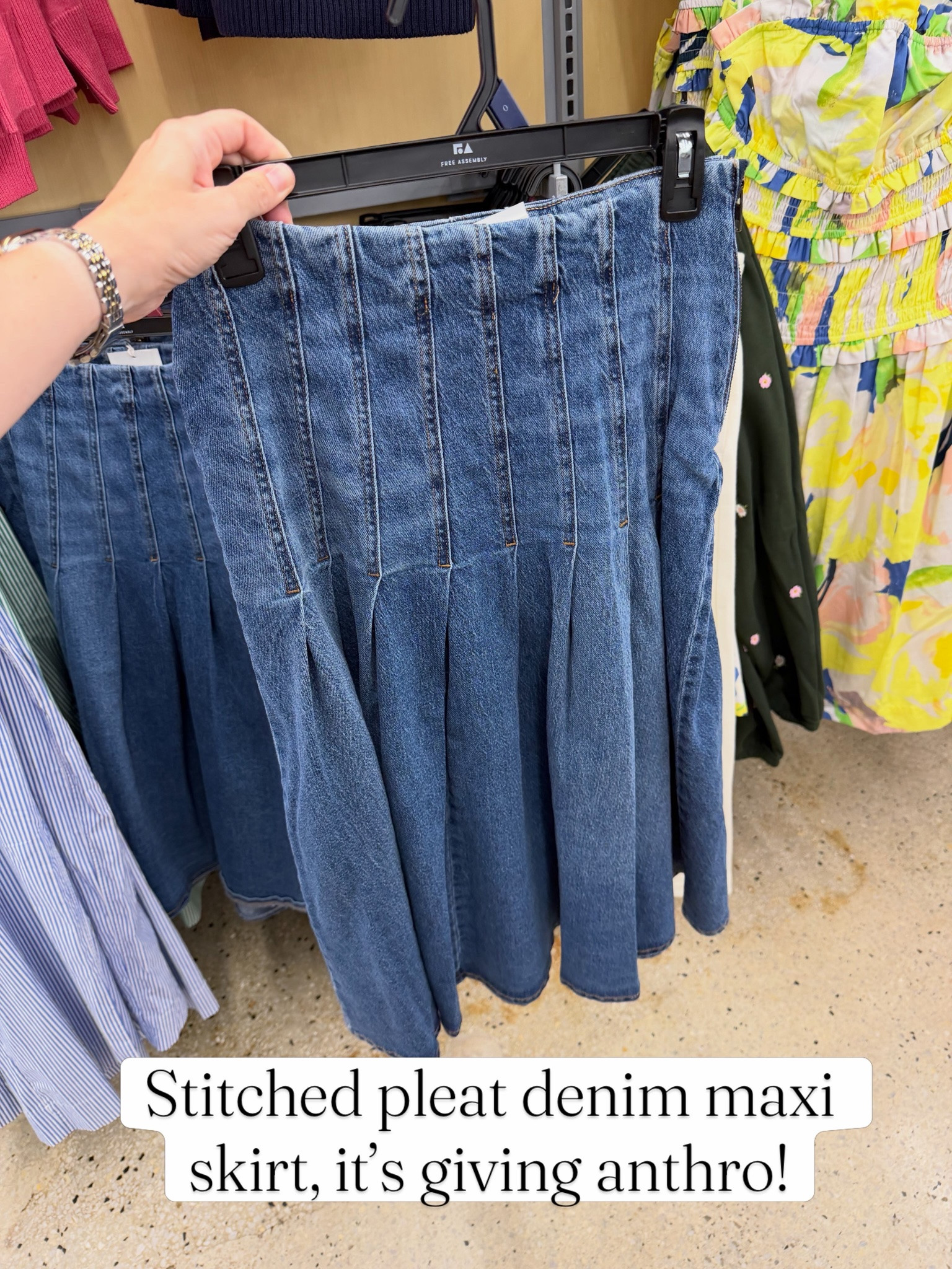 Denim midi skirt sf Walmart #walmartfashion