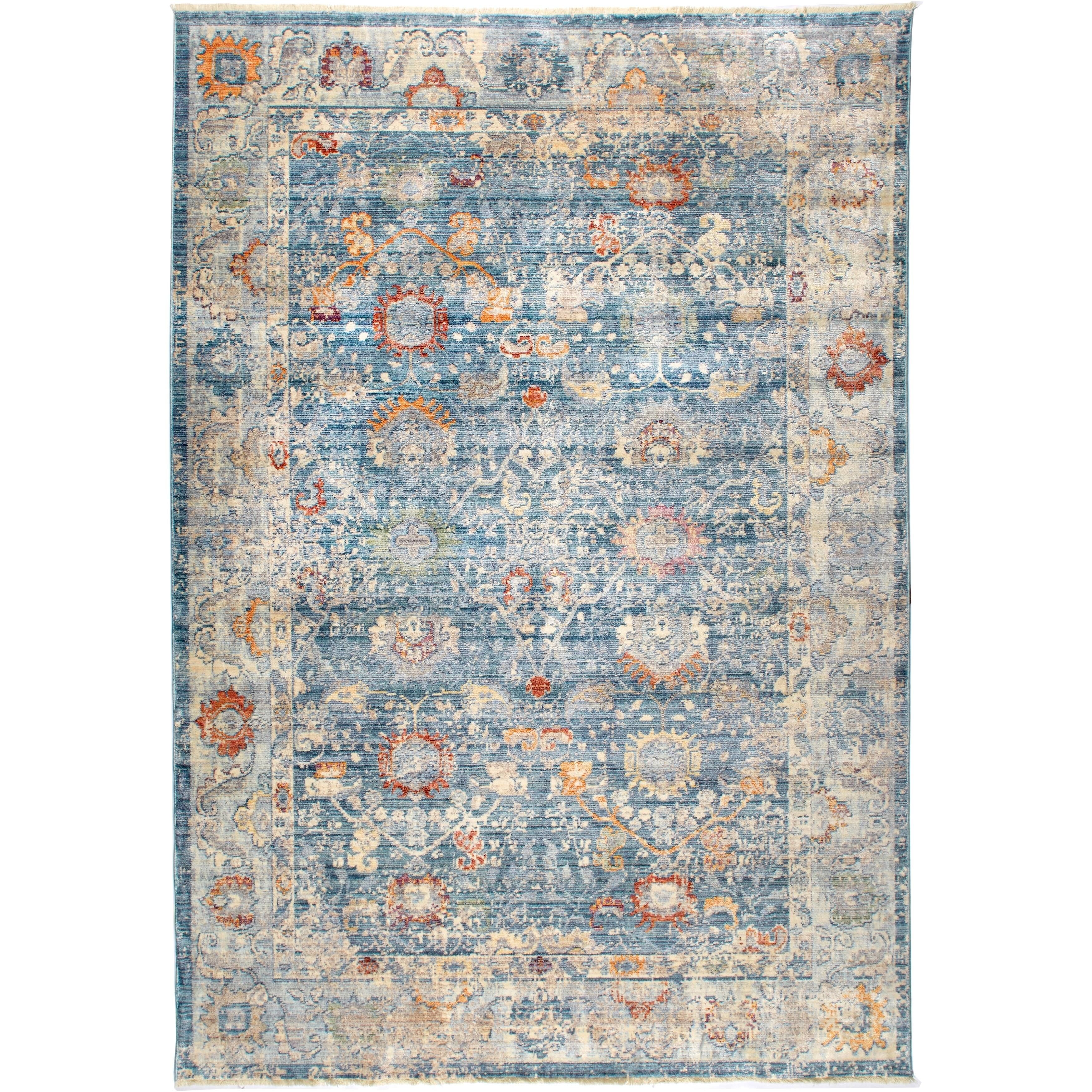 Artisan Turquoise Bordered Area Rug with Fringe by Nicole Miller - 7'10"x10'2" | Bed Bath & Beyond