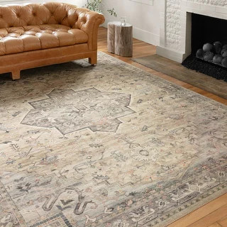 Alexander Home Venetian Printed Star Persian Distressed Rug - 9'0" x 12'0" - Multi/Ivory | Bed Bath & Beyond