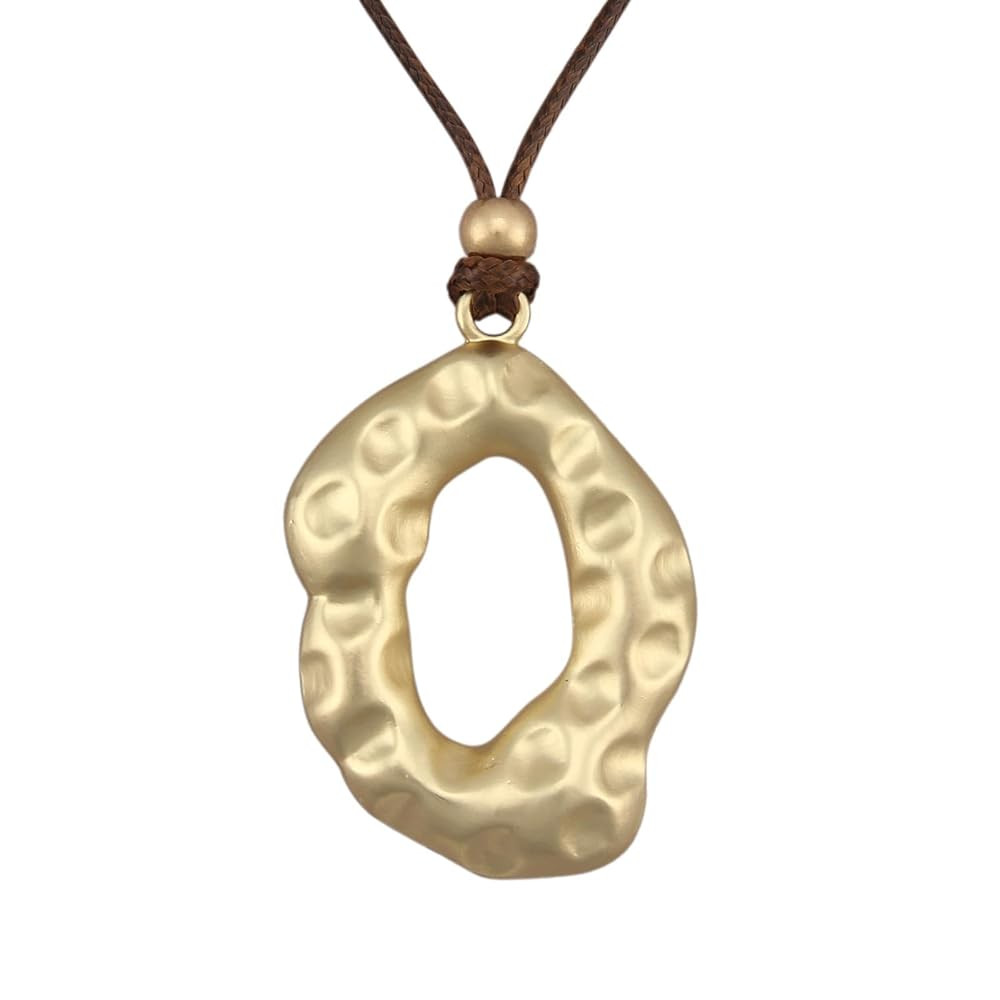 Boho Necklaces for Women Chunky Circle Necklace Layered Boho Circle Leather Choker Necklace Long ... | Amazon (US)