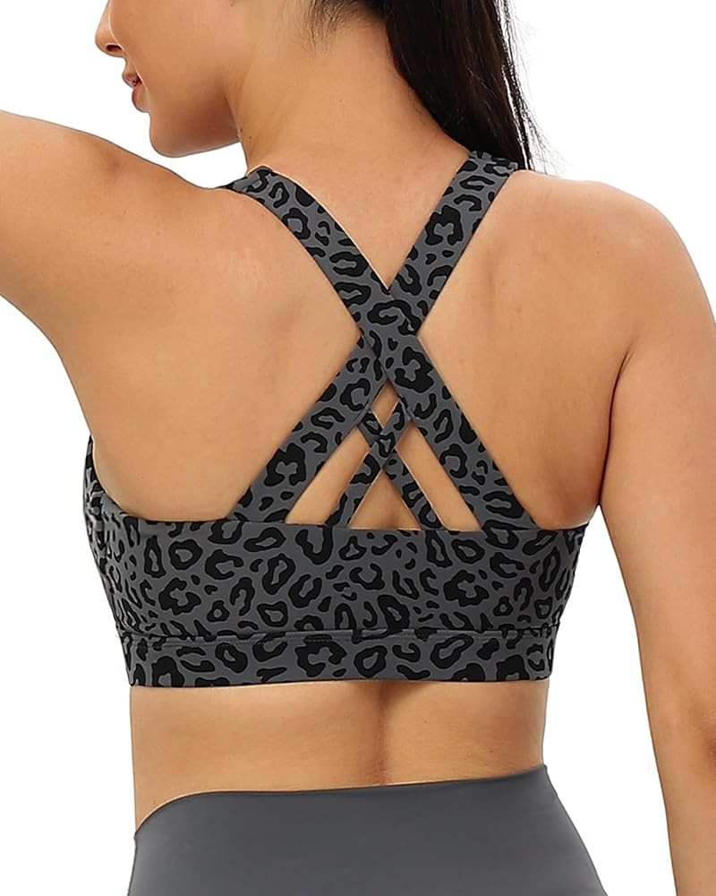 RUNNING GIRL Sports Bras for Women,Padded Strappy Sports Bras Criss-Cross Back Medium Support Spo... | Amazon (US)